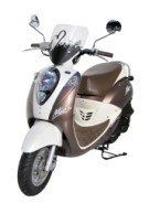 universal scooter windshield model "scootix", height 30 cm, cut light at "m".