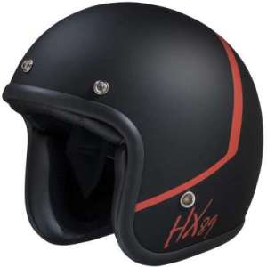 Casco moto e scooter Jet IXS 89 2.0 nero opaco e rosso. 