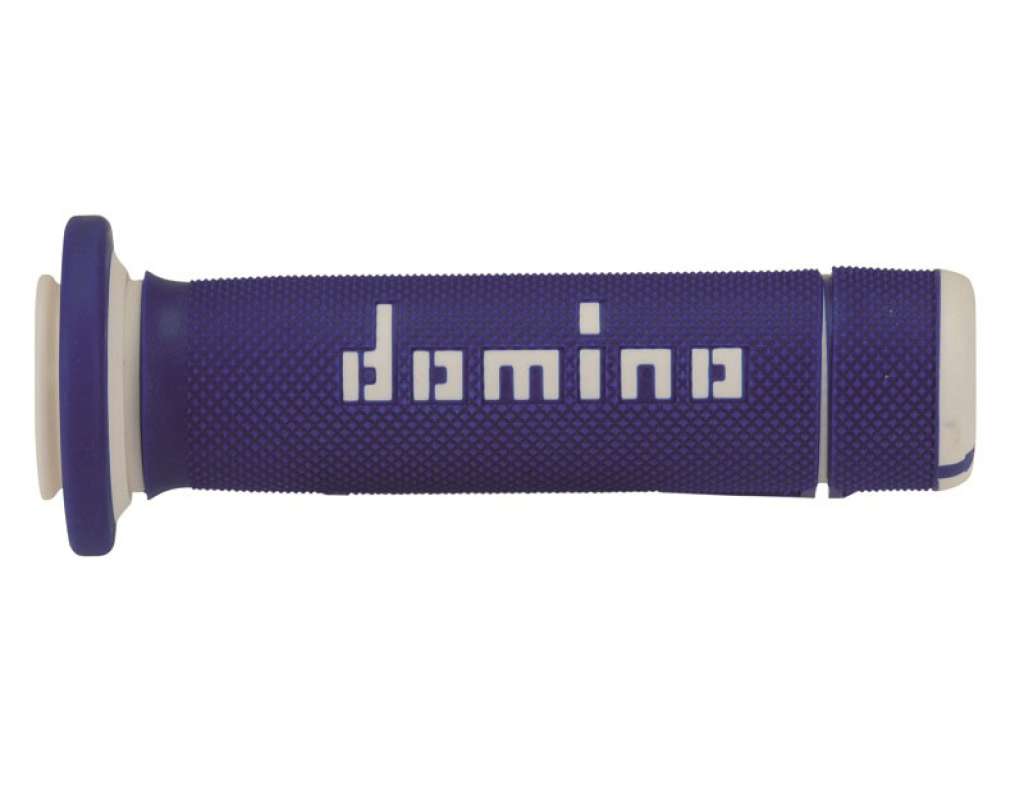 domino coppia manopole bicolore blu / bianco per atv / quad in gomma  bicomponente lunghezza: 118 mm e 122 mm accessori: 97.5595.04-00