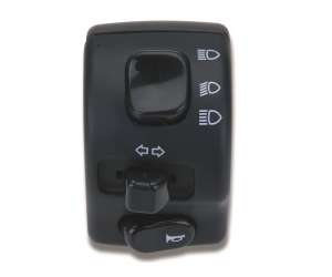Disopositivo sinistro Domino nero con calotte in alluminio lunghezza cavo 600 mm 0030AA.5A.04-03