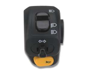 Disopositivo sinistro Domino nero con calotte in tecnopolimero lunghezza cavo 450 mm 0120AA.8A.04-02