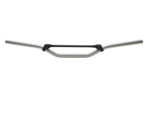 Domino MANUBRIO PIEGA BASSA COLORE ARGENTO IN ALLUMINIO AVIONAL 2014 CON TRAVERSINO NERO PER MOTO OFF ROAD CROSS / ENDURO DIMENSIONI:Lunghezza: A - 815 mm Altezza: C - 87 mm Sporgenza: D - 86 mm Diametro: 22 mm