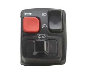 Disopositivo sinistro Domino nero con calotte in tecnopolimero lunghezza cavo 760 mm 0314AA.2B.04-03