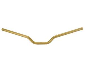 Domino MANUBRIO PIEGA BASSA COLOR ORO IN ALLUMINIO AVIONAL 2014 PER MOTO STRADALI DIMENSIONI: Lunghezza: A - 728 mm Altezza: C - 93 mm Sporgenza: D - 129 mm Diametro: 22 mm