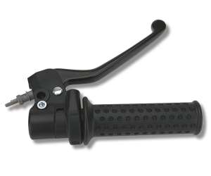 Domino Comando gas scooterciclomotore Completo di leva e manopola nera (codice leva 2327.71)Materiale: Alluminio verniciato Nero Tipo Mono Cavo 