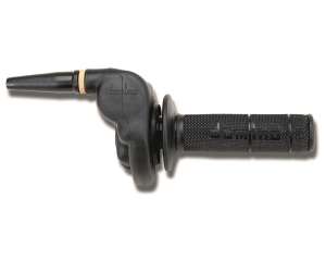 Domino Comando gas off road crossenduro Mod. HR Cross 2T - Completo di coprigas, cuscinetto a sfera e manopola neraMateriale: Alluminio Nero.Mono Cavo RapiditÃ : 1,9 °mm Corsa Max: 50 mm