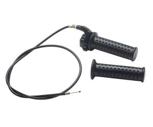 Domino comando gas off road crossenduro in alluminio nero con manopola .Mono cavo incluso di filo gas