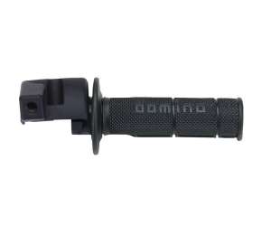 Domino comando gas scooter con manopola nera materiale alluminio nero. Mono cavo 