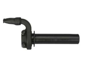 Domino comando gas off road crossenduro Mod. KRE - Desmodromico - Senza corigas e manopolaMateriale: Alluminio Nero. 2 cavi pushpull RapiditÃ : 3,1 °mm Corsa Max: 63 mm