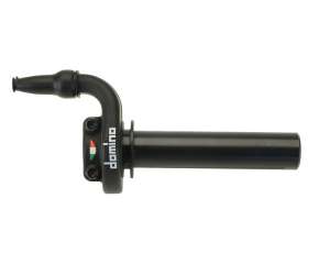 Domino comando gas off road crossenduro Mod. KRE 03 RAPIDO - Desmodromico - Senza manopolaMateriale: AlluminioNero.2 cavi pushpull RapiditÃ : 2,6 °mm Corsa Max: 45 mm