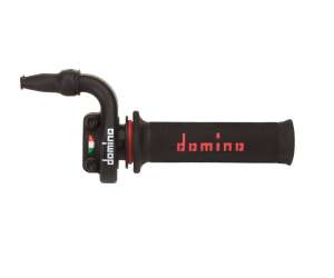 Domino comando gas off road crossenduro Mod. KKR 03 RAPIDO - Desmodromico, con manopola bicole NeroRossa.Materiale: Alluminio Nero. 2 cavi pushpull RapiditÃ : 2,6 °mm Corsa Max: 45 mm