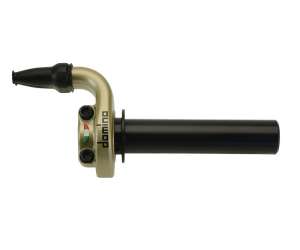 Domino comando gas off road crossenduro Mod. KKR 03 RAPIDO - Desmodromico, con manopola bicole NeroRossa.Materiale: Alluminio Nero. 2 cavi pushpull RapiditÃ : 2,6 °mm Corsa Max: 45 mm