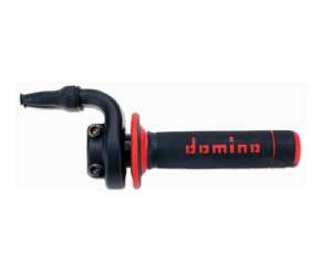 Domino comando gas off road crossenduro Mod. KRE 03 RAPIDO - Desmodromico - Senza manopolaMateriale: AluminioOro. 2 cavi pushpull RapiditÃ : 2,6 °mm Corsa Max: 45 mm