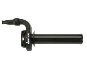 Domino comando gas rapido stradale Mod. KKR 03 RAPIDO - Desmodromico, senza manopolaMateriale: AlluminioNero. 2 cavi pushpull RapiditÃ : 2,6 °mm Corsa Max: 45 mm