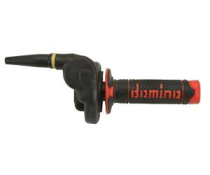 Domino comando gas off road crossenduro Mod. HR Cross 2T - Completo di coprigas e manopola bicolore NeroRossaMateriale: Alluminio Nero.Mono Cavo RapiditÃ : 1,9 °mm Corsa Max: 50 mm