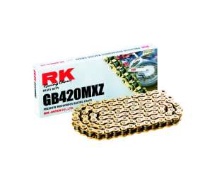 CATENA PER MOTO 420MXZ ORO 140 MAGLIE CL PRODOTTA DA RK 