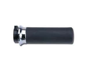 Tubo gas Domino nero con manopola sovrastampata sinistra in gomma termoplastica Custom 4240.90 lunghezza 136,5 mm