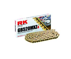 CATENA PER MOTO 520MXZ4 ORO 114 MAGLIE CL PRODOTTA DA RK 