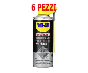 WD-40 Lubrificante al PTFE antifrizione con la sua formula contenente PTFE  lascia un film secco sul supporto, permettendo una migliore lubrificazione, senza attirare la polvere, lo sporco e l’unto, è certificata H2 dalla NSF.