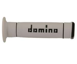 Domino COPPIA MANOPOLE BICOLORE BIANCO / NERO PER MOTO TRIAL IN MATERIALE BICOMPONENTE Lunghezza: 125 mm Accessori: 97.5595.04-00