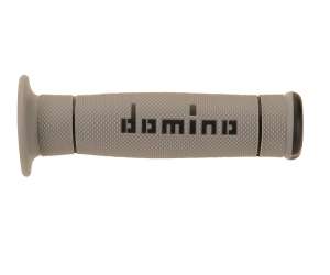 Domino COPPIA MANOPOLE BICOLORE GRIGIO / NERO PER MOTO TRIAL IN MATERIALE BICOMPONENTE Lunghezza: 125 mm Accessori: 97.5595.04-00