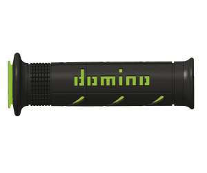 Domino COPPIA MANOPOLE MODELLO XM2 SUPER SOFT IN GOMMA PER MOTO STRADALI / RACING COLORE NERO / VERDE Lunghezza: 120 mm e 125 mm Accessori: 97.5595.04-00