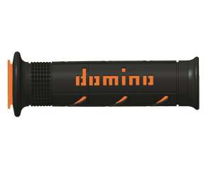 Domino COPPIA MANOPOLE MODELLO XM2 SUPER SOFT IN GOMMA PER MOTO STRADALI / RACING COLORE NERO / ARANCIO Lunghezza: 120 mm e 125 mm Accessori: 97.5595.04-00