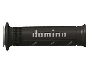 Domino COPPIA MANOPOLE MODELLO XM2 SUPER SOFT IN GOMMA PER MOTO STRADALI / RACING COLORE NERO / GRIGIO Lunghezza: 120 mm e 125 mm Accessori: 97.5595.04-00