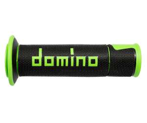 Manopole Domino nere/verdi in gomma termoplastica bicomponente con finitura multiconica A45041C4440B7-0 diametro 22 mm