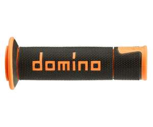 Manopole Domino nere/arancioni in gomma termoplastica bicomponente con finitura multiconica A45041C4540B7-0 diametro 22 mm