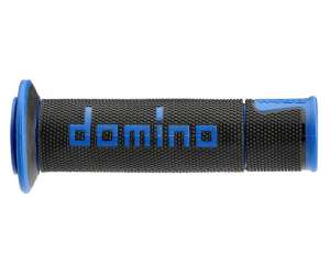 Manopole Domino nere/blu in gomma termoplastica bicomponente con finitura multiconica A45041C4840B7-0 diametro 22 mm
