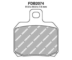 PASTIGLE FRENO FERODO MESCOLA ORGANICA MOTO CODICE FDB2074AG