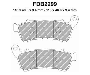 PASTIGLE FRENO FERODO MESCOLA ORGANICA MOTO CODICE FDB2299P