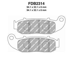 PASTIGLE FRENO FERODO MESCOLA ORGANICA MOTO CODICE FDB2314EF