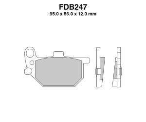 PASTIGLE FRENO FERODO MESCOLA ORGANICA MOTO CODICE FDB247P
