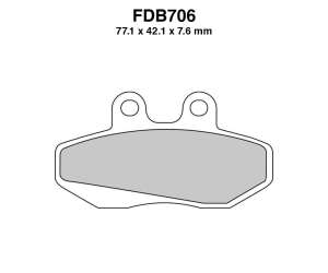 PASTIGLE FRENO FERODO MESCOLA ORGANICA MOTO CODICE FDB706P