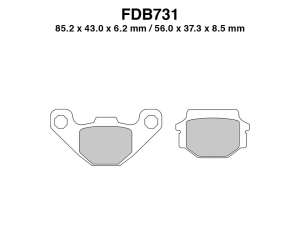 PASTIGLE FRENO FERODO MESCOLA ORGANICA MOTO CODICE FDB731P