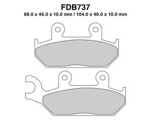 PASTIGLE FRENO FERODO MESCOLA ORGANICA MOTO CODICE FDB737P