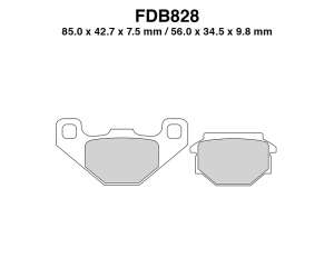 PASTIGLE FRENO FERODO MESCOLA ORGANICA MOTO CODICE FDB828P