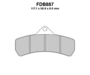PASTIGLE FRENO FERODO MESCOLA ORGANICA MOTO CODICE FDB887P