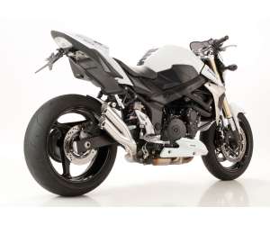 Scarico SUZUKI GSR 750 anno  2011 - 2012 - 2013 - 2014 - 2015 - 2016   terminale di scarico HURRIC Pro 2 Slip on in acciaio inossidabile lucidato colore argento