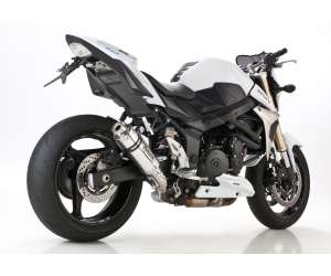 Scarico SUZUKI GSR 750 anno  2011 - 2012 - 2013 - 2014 - 2015 - 2016   terminale di scarico HURRIC Supersport Slip on in Alluminio lucidato colore argento