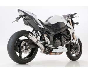 Scarico SUZUKI GSR 750 anno  2011 - 2012 - 2013 - 2014 - 2015 - 2016   terminale di scarico HURRIC SP Slip on in acciaio inossidabile lucidato colore argento