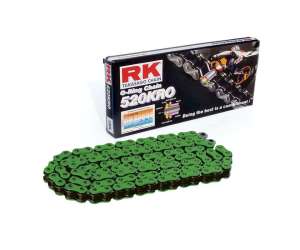 CATENA PER MOTO 520KRO 120 MAGLIE CLF VERDE PRODOTTA DA RK 