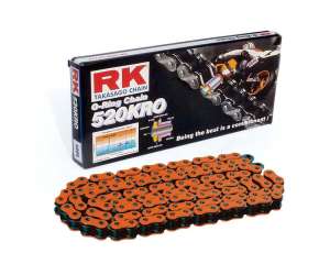 CATENA PER MOTO 520KRO 120 MAGLIE CLF ARANCIO PRODOTTA DA RK 