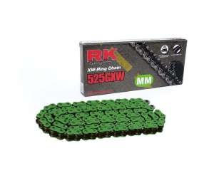 CATENA PER MOTO 525GXW 120 MAGLIE CLF VERDE PRODOTTA DA RK 