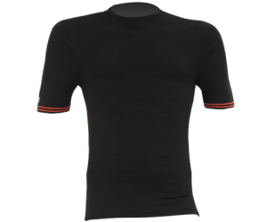 Maglia moto, bici e running tecnica sportiva a maniche corte nera con bordi arancioni sulla manica XTECH taglia S