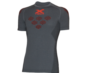 Maglia moto, bici e running tecnica sportiva antivento a maniche corte grigia XTECH taglia XXS