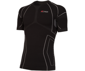 Maglia moto, bici e running tecnica sportiva antivento invernale a maniche corte nera XTECH taglia S