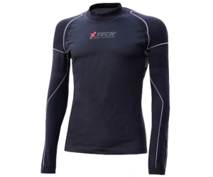 Maglia moto, bici e running tecnica sportiva antivento invernale a maniche lunghe blu XTECH taglia XXS